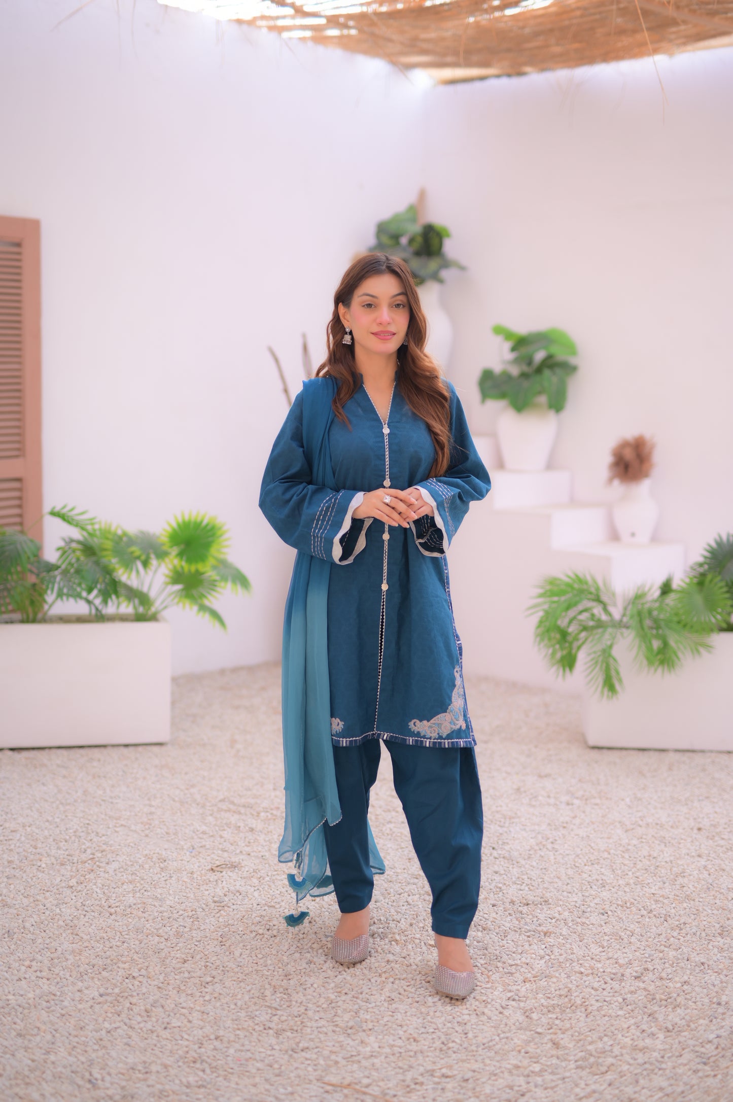 ZAHA TEAL BLUE 3-PIECE OUTFIT