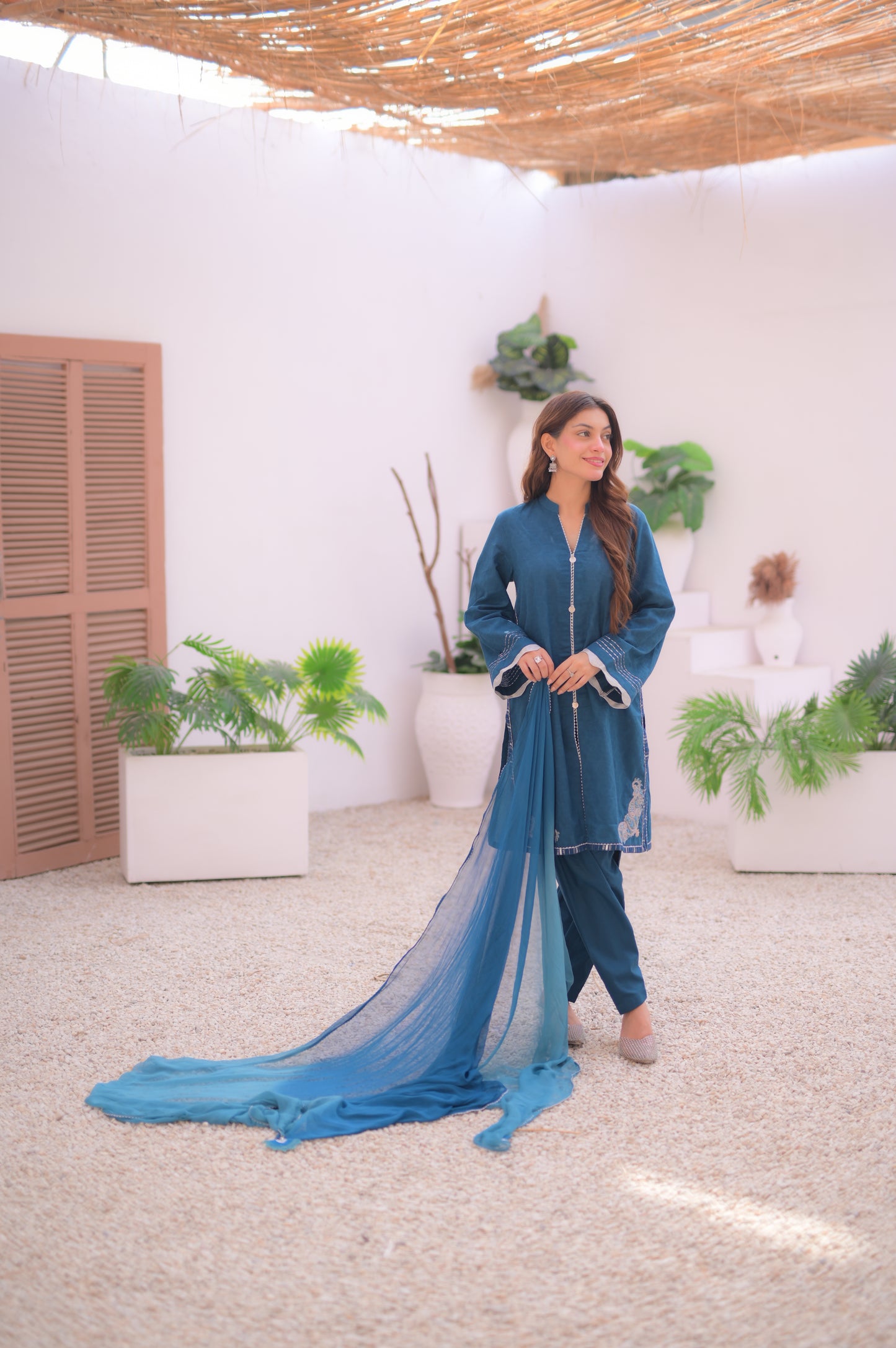 ZAHA TEAL BLUE 3-PIECE OUTFIT