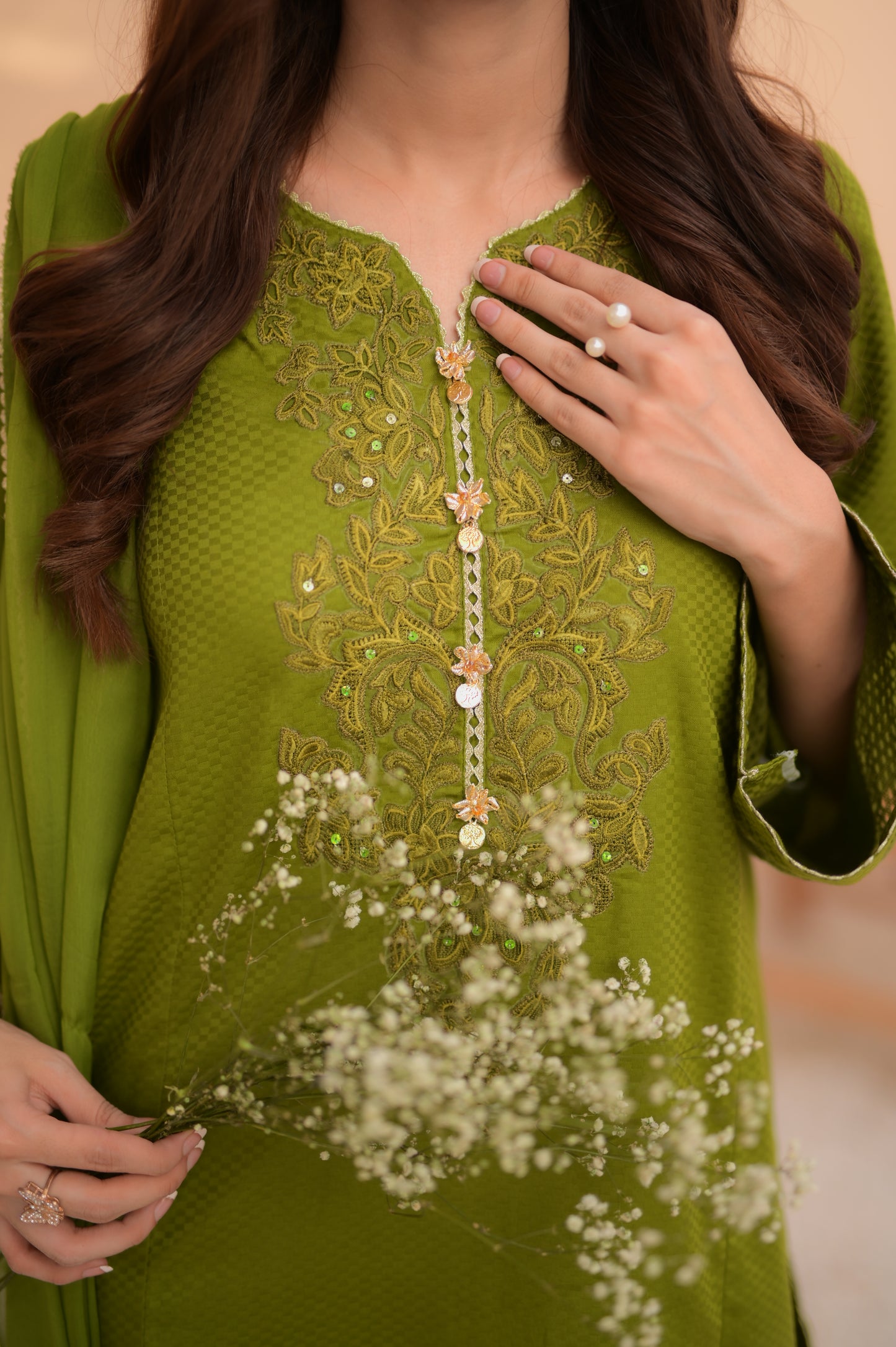 ZAHA OLIVE GREEN 3-PIECE OUTFIT