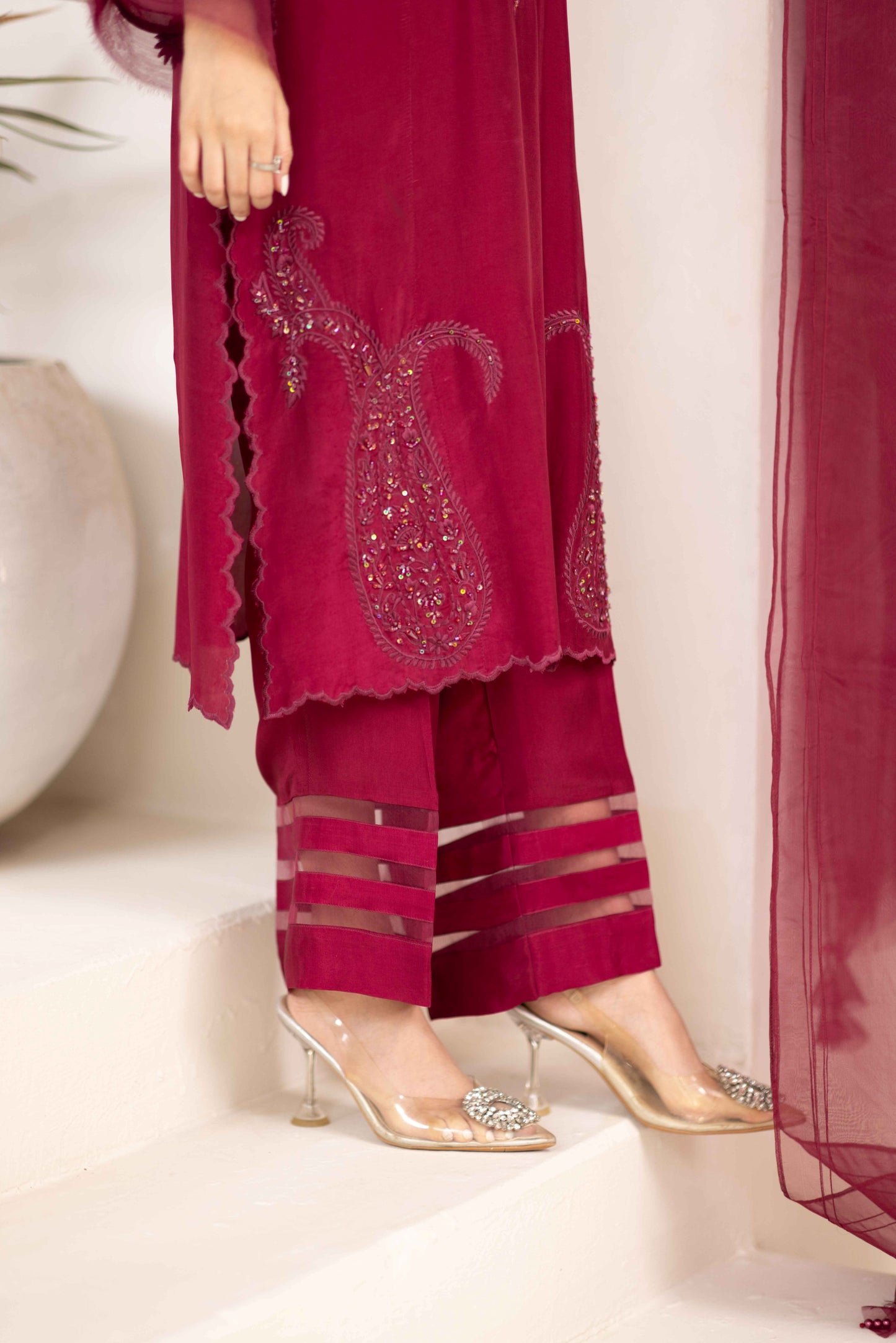 LAYAL MAROON 3-PIECE OUTFIT