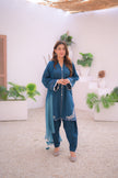 ZAHA TEAL BLUE 3-PIECE OUTFIT