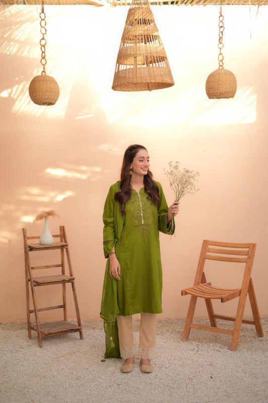 ZAHA OLIVE GREEN 3-PIECE OUTFIT