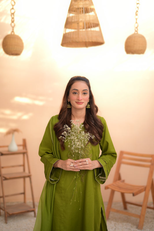 ZAHA OLIVE GREEN 3-PIECE OUTFIT