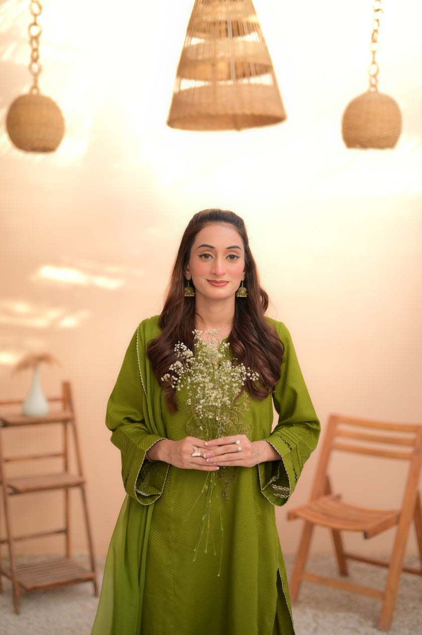 ZAHA OLIVE GREEN 3-PIECE OUTFIT