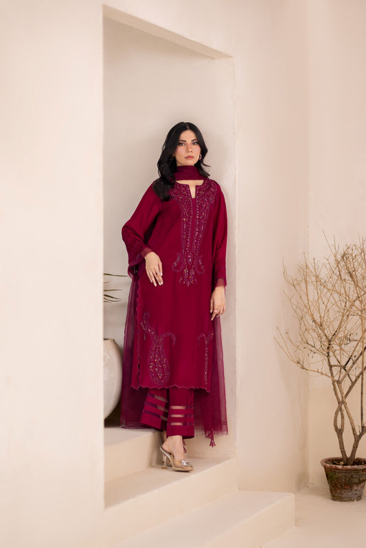 LAYAL MAROON 3-PIECE OUTFIT