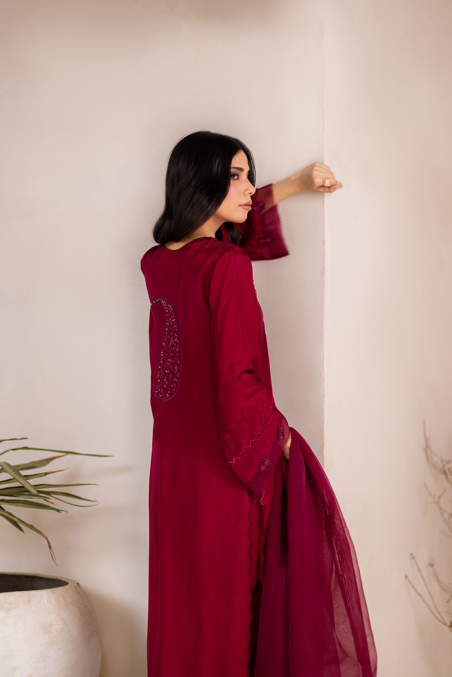 LAYAL MAROON 3-PIECE OUTFIT